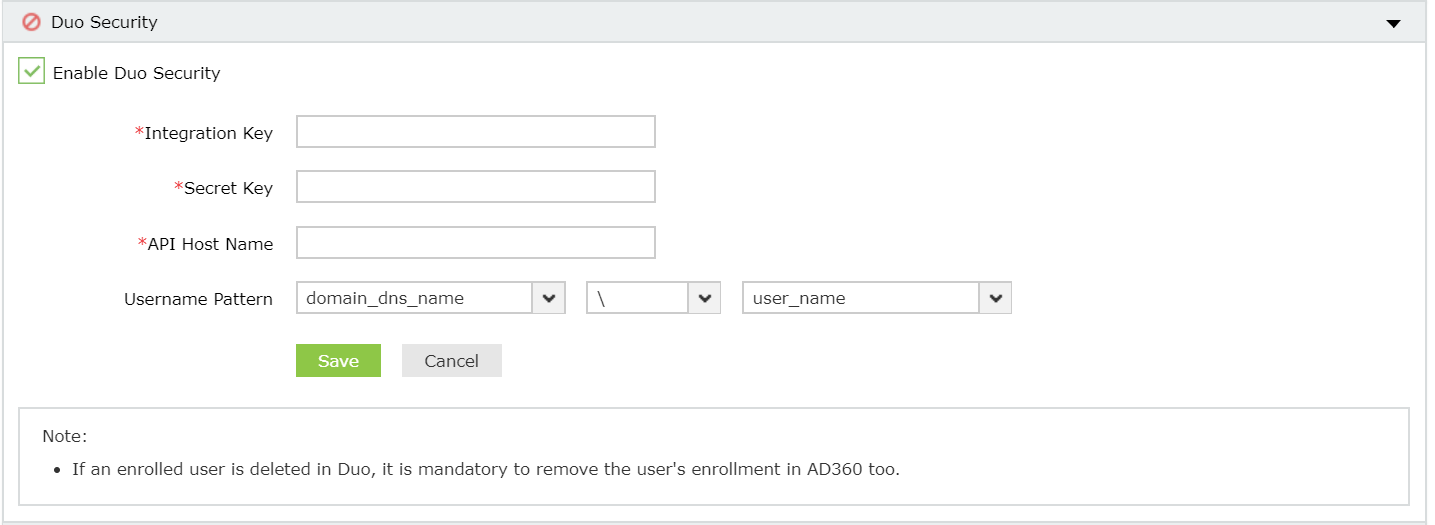 Duo Security Configuration