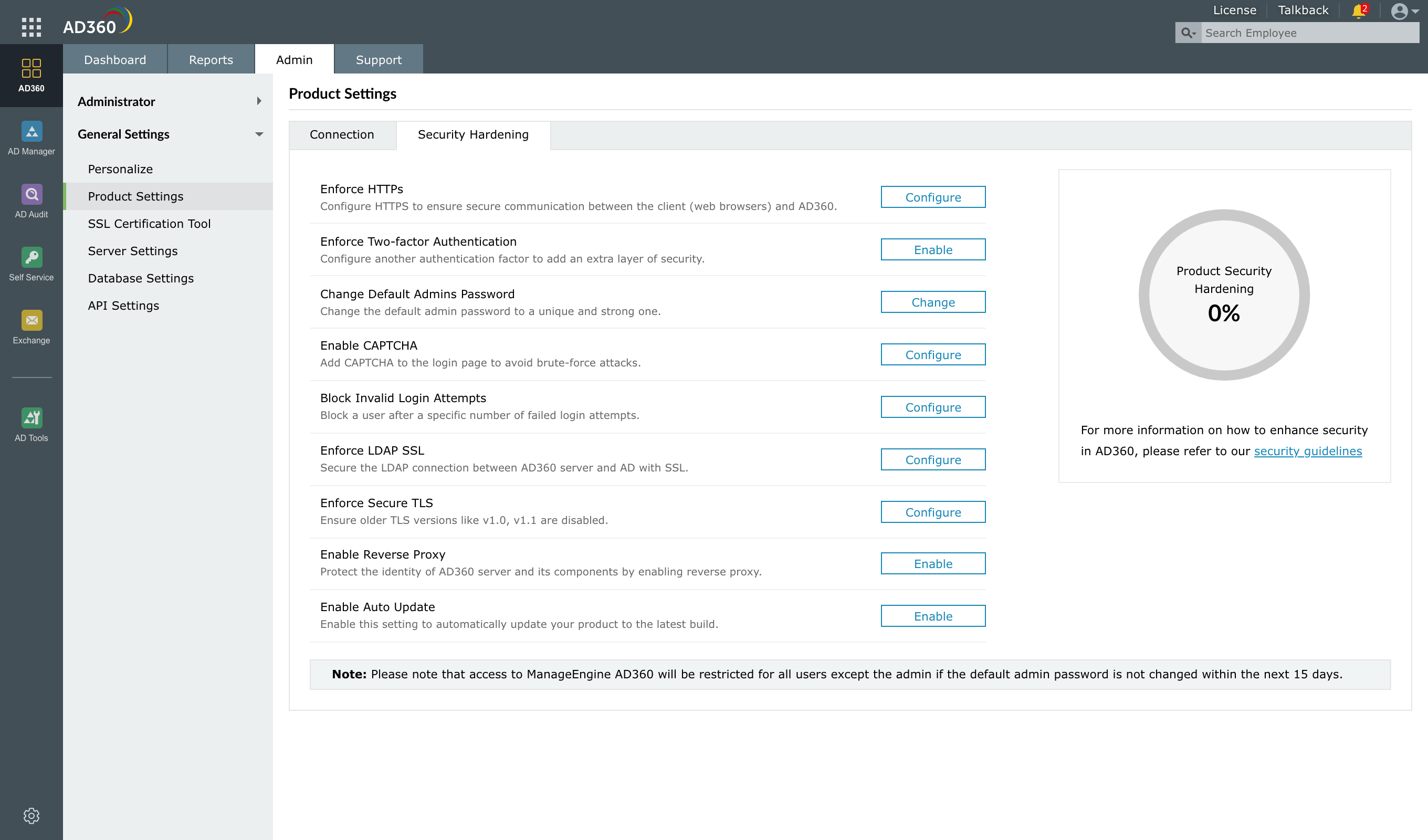 Product Settings