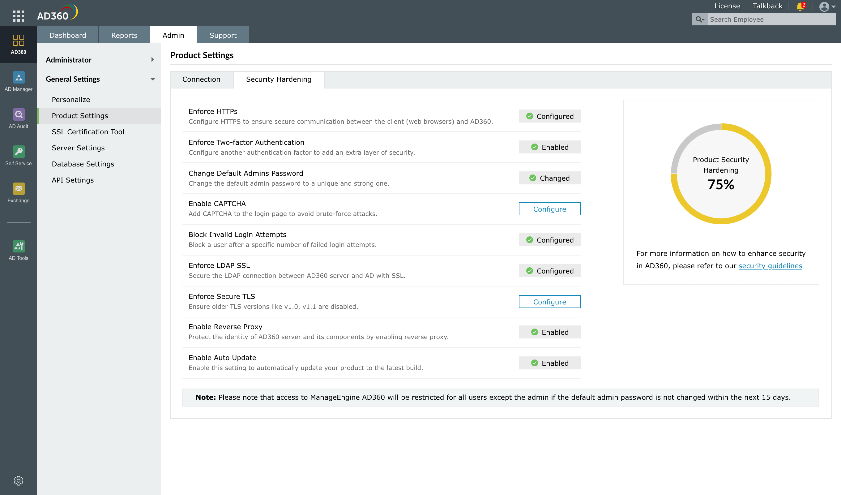 Product Settings
